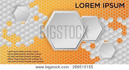 Honeycomb Background. Vector Illustration Of Geometric Hexagons Background For Banner, Flayer, Broch
