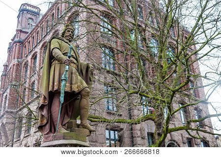 Hamburg, Germany - March, 2018: Adolf Iii Count Of Schauenburg And Holstein Statue In Hamburg