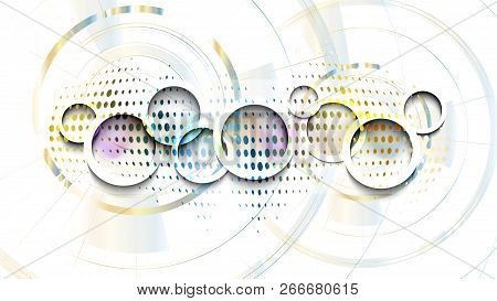 Vector Abstract Technological Dotted Global Map Background Design