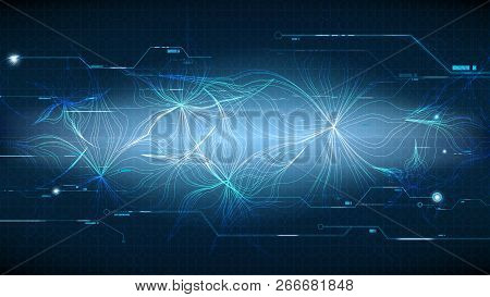 Vector Technological Flower System Bug Background Design