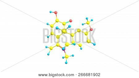 Dihydrocodeine Molecular Structure Isolated On White