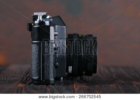 Moscow, Russia, April 20, 2017. The Old Soviet 35 Mm Slr Camera Zenit 12sd Xs, Released 1991.
