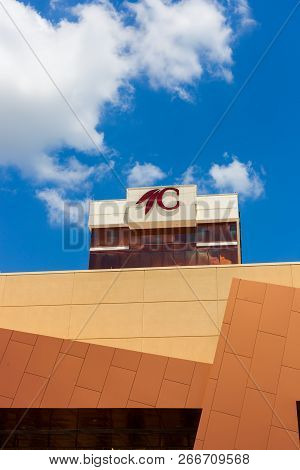 Durant, Oklahoma, Usa - July 18, 2018 - View Of The Choctaw Casino & Resort Building. The Casino Is