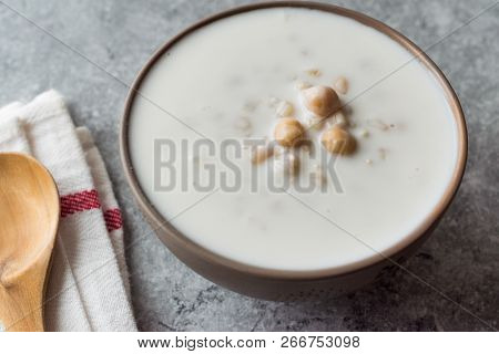 Cold Yogurt Soup With Chickpeas And Wheat Seeds / Ayran Asi Corbasi / Tzatziki