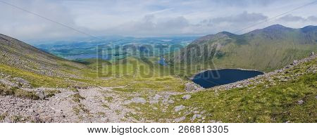 Irish Mountains View From Carrauntoohil In Summer