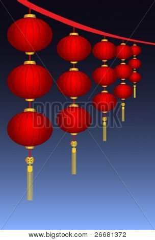 seqüência de lanternas para festival de lanterna chinesa