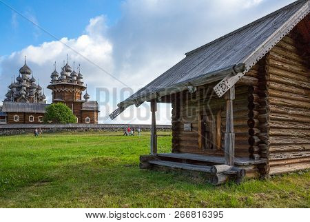 Russia, Karelia Region, Kishi Island, The Trasfiguration And Assumption  Wooden Churchs Seen From Th
