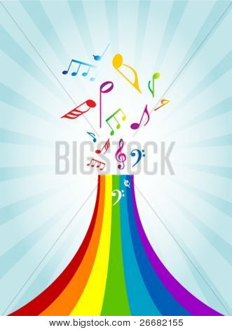 Abstract background with vibrant notes