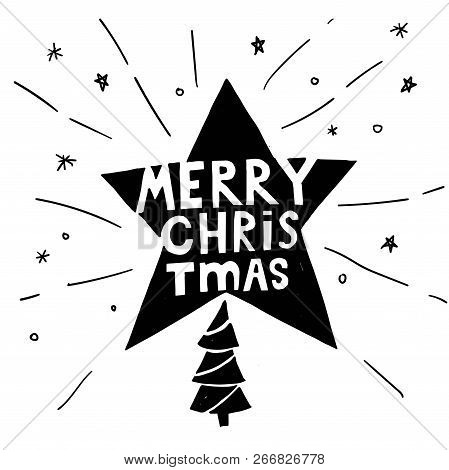 Happy New Year Typographic Emblems Set. Vector Logo, Text Design. Black And White. Usable For Banner
