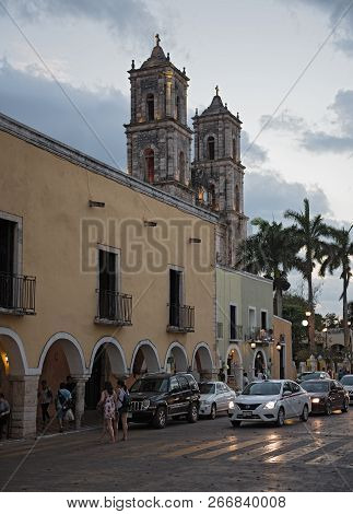 Cathedral De San Gervasio In The Old Town Of Valladolid, Yucatan, Mexico