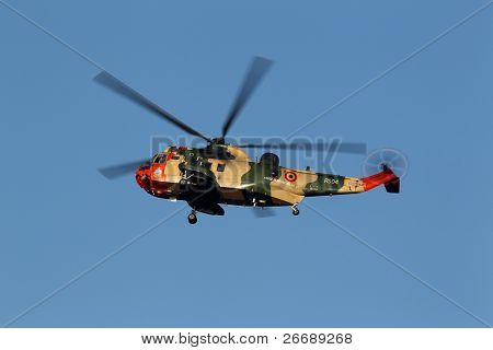 LEEUWARDEN,FRIESLAND,HOLLAND-SEPTEMBER 17: Belgian Westland Sikorsky Sea King MK-48 at theâLuchtmachtdagenâ Airshow on September 17, 2011 at Leeuwarden Airfield,Friesland,Holland