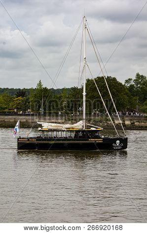 Rouen, France - July Circa, 2016. End Of The Armada In Rouen, Boats Galleon Ships On The River Seine