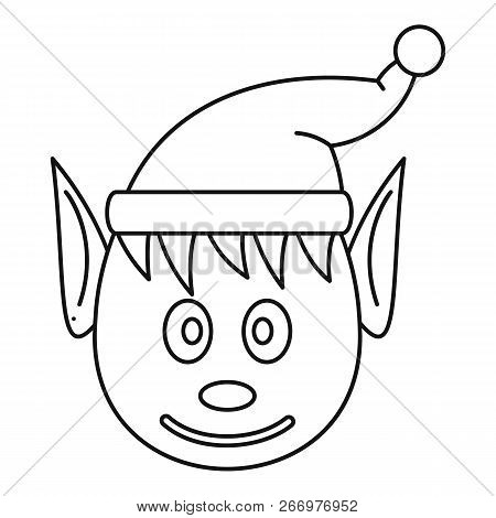 Head Elfin Icon. Outline Head Elfin Vector Icon For Web Design Isolated On White Background