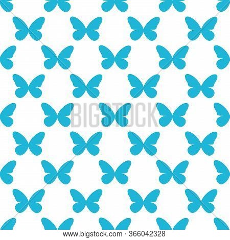 Blue Seamless Butterfly Pattern. Stock Vector Illustration