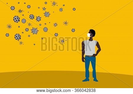 Lots Of Bacteria And Viruses In Air And In Particles, Virus Transfer By Airborne Droplets. Human Fac