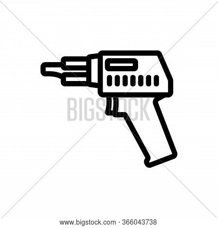 Pulse Electric Soldering Iron Icon Vector. Pulse Electric Soldering Iron Sign. Isolated Contour Symb