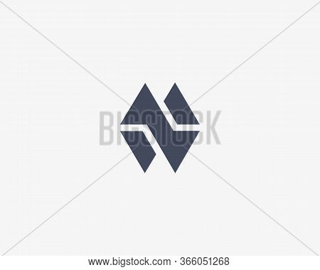 Abstract Letter M W Logo Design Template. Ceative Modern Icon Sign. Universal Mountains, Iceberg, Ad