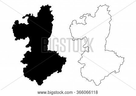 Liuzhou City (people's Republic Of China, Guangxi Province) Map Vector Illustration, Scribble Sketch