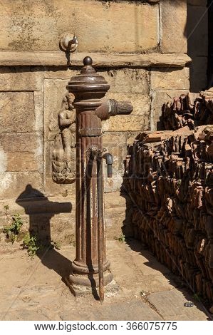 Old Vintage Standpipe On The Street. Kirtipur. Nepal