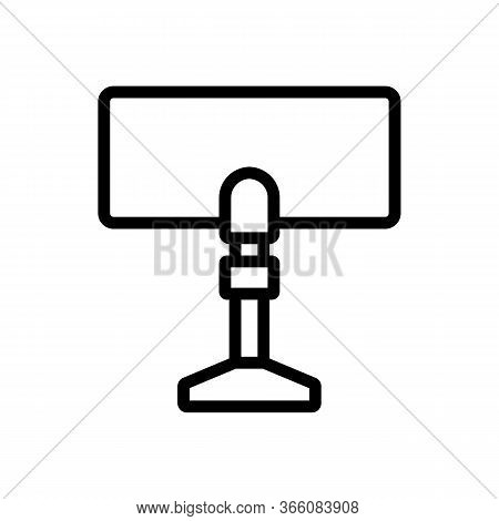 Open T2 Antenna Icon Vector. Open T2 Antenna Sign. Isolated Contour Symbol Illustration