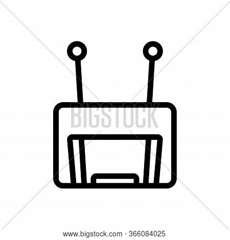 Terrestrial Television Receiver Icon Vector. Terrestrial Television Receiver Sign. Isolated Contour 