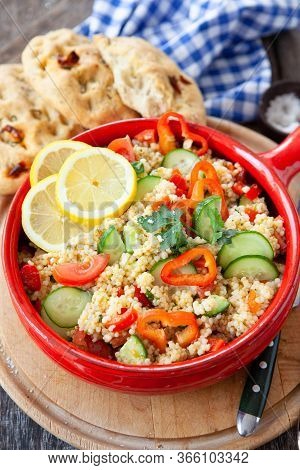 Homemade Ptitim / Israeli Couscous Salad With Fresh Herbs