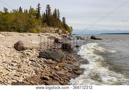 A Sunny Day On The Beach At Lake Winnipeg