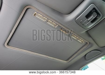 Novosibirsk/ Russia - May 03 2020: Brilliance V5, Close-up Of The Hatch On Gray Roof. Modern Car Int