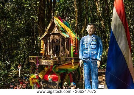 Chiangmai, Thailand - February 22, 2019: View Of The Shrine Of Chao Krom Kiathe, A Small Spirit Pavi