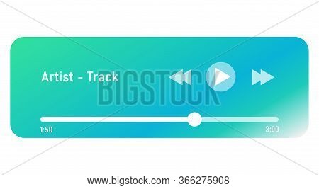 Music Player Vector Isolated Icon. Audio Interfase Bar.