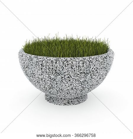 3d Image Flower Pot Concrete Marble Primavera