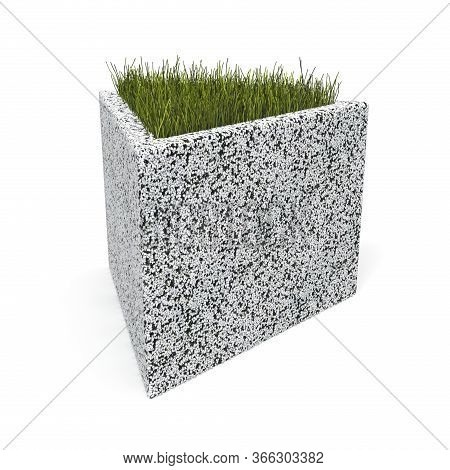 3d Image Flower Pot Concrete Marble Delta