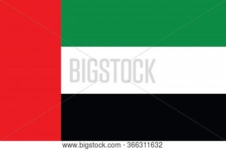 United Arab Emirates Flag Vector Graphic. Rectangle Emirati Flag Illustration. United Arab Emirates 