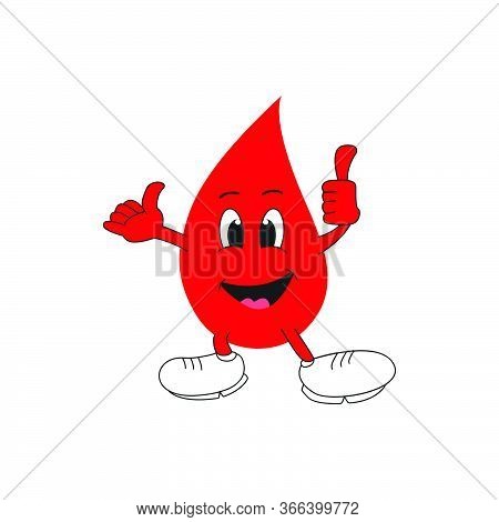This Illustration Depicts A Blood Mascot. This Illustration Is Intended For Humanitarian Activities,