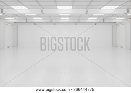 Capacious Empty Room, Business Background, 3D Rendering.