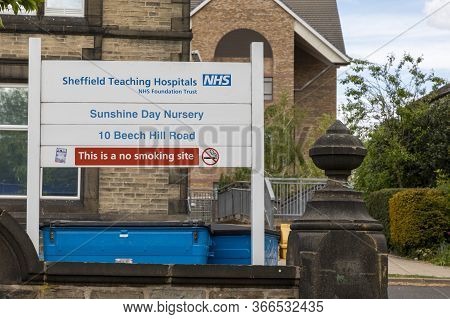 Sheffield, England - May 16 2020: A Sign For Sheffield Teaching Hospital At The Hallamshire Hospital