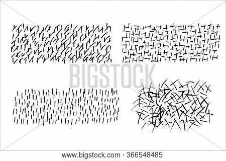 Hand Drawn Pencil Vector Shapes. A Set Of Doodle Line Drawings. Pencil Sketches. Vector Elements.