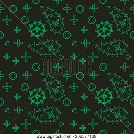 Linocut Style Hand Drawn Meadow Flowers - Seamless Pattern. Wildflowers In Modern Cutout Style Isola