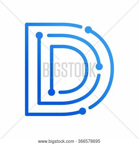 Modern Illustration Logo Design Initial Logo D Technology