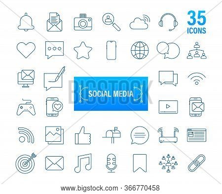 Set Social Media Icon. Telephone Icon. Digital Communication. Chat Bubble. Vector Stock Illustration