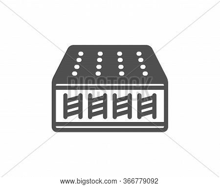 Mattress Pocket Spring Icon. Orthopedic Sprung Pad Sign. Breathable Sleep Bed Symbol. Classic Flat S