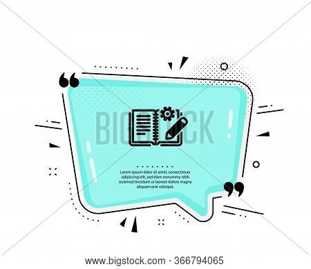 Engineering Documentation Icon. Quote Speech Bubble. Technical Instruction Sign. Quotation Marks. Cl