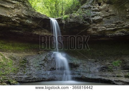 Beautiful View Of Saharna Waterfall Located In Republic Of Moldova