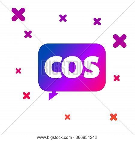 Color Mathematics Function Cosine Icon Isolated On White Background. Gradient Random Dynamic Shapes.