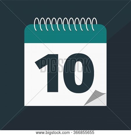 Calendar Icon With Nomber 10. Planning. Time Management.