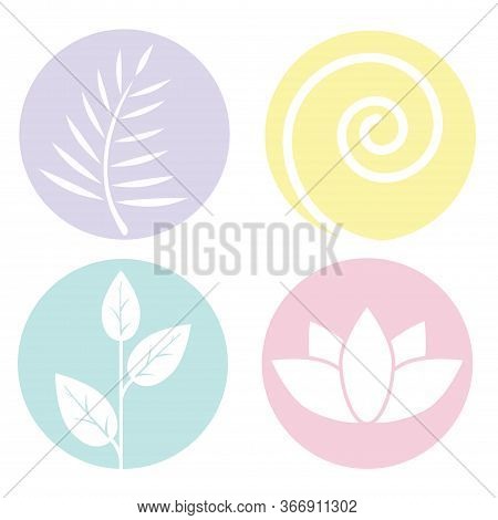 Yoga Icons Natural Ecology Vector Illustration Template