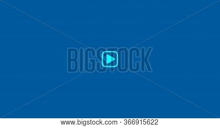Play Button Sign Of Video Interface Background, Play Icon Element On Blue Screen, Simple Botton Logo