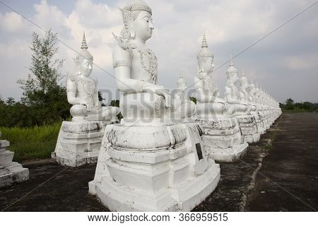 Art Buddha Statue Image Of Wat Phra Buddhabat Nam Thip Temple For Thai People And Foreign Travelers