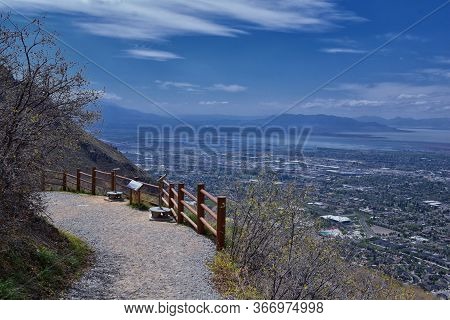 Provo Landscape And Utah Lake Views From The Bonneville Shoreline Trail (bst) And The Y Trail, Which