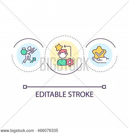 Training Loop Concept Icon. Self Development. Achieve Goals. Personal Growth. Hard Working Abstract 